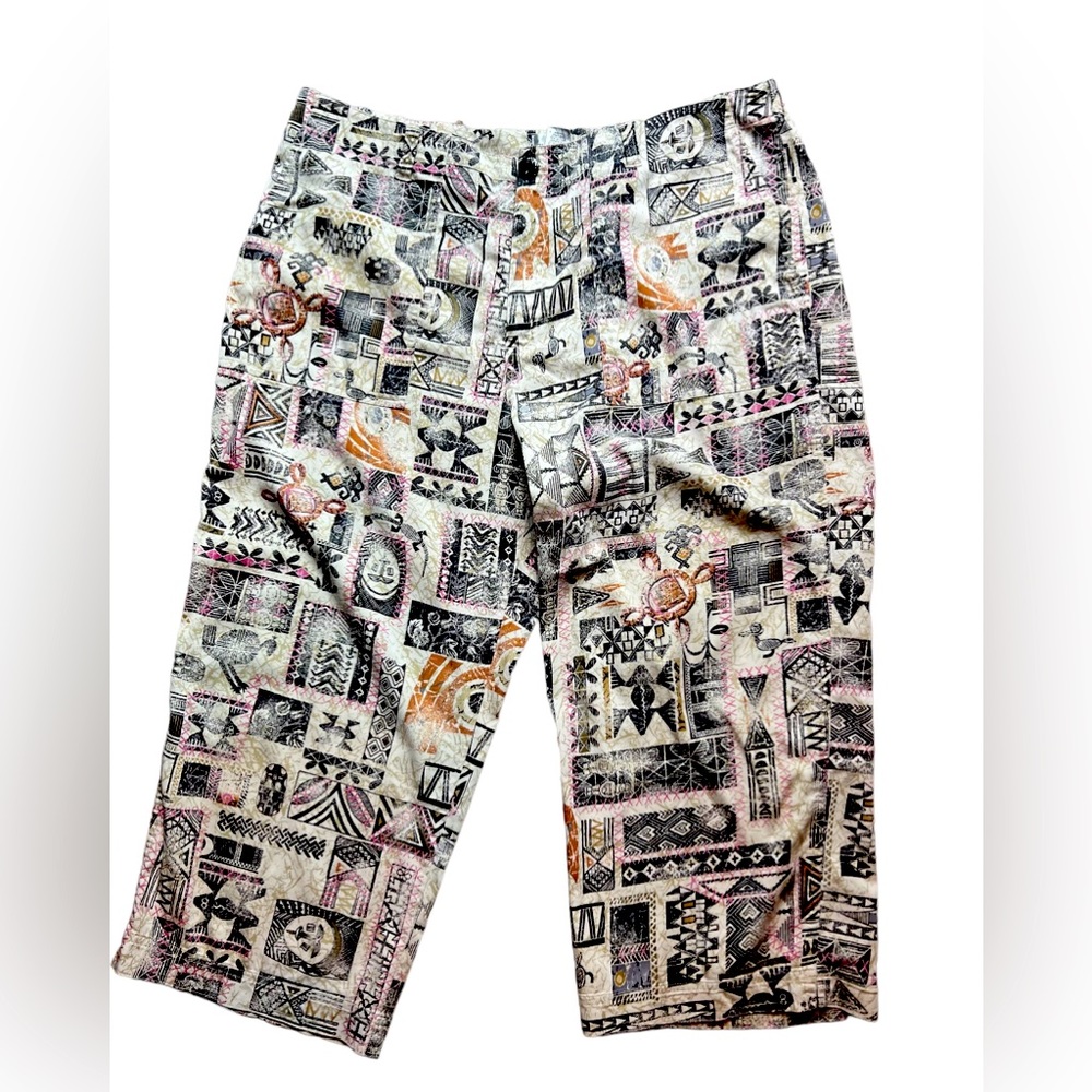 Woman's Chico's Egyptian print cropped pants, size 3